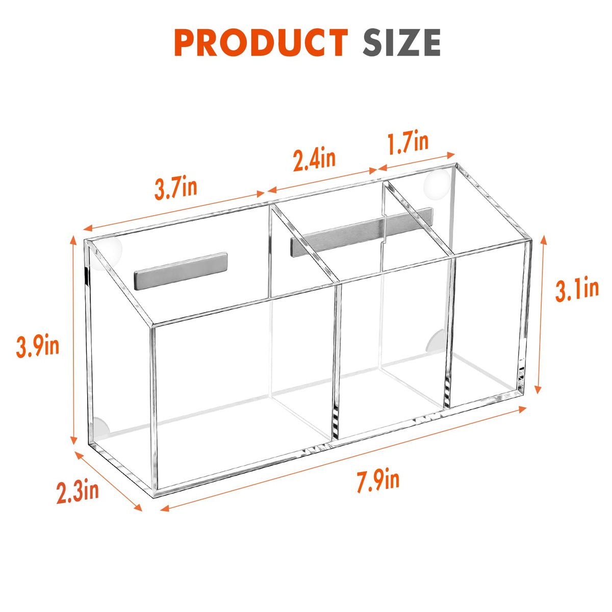 Banafich Magnetic Dry Erase Marker Holder, Acrylic Magnet Pen Holder for Whiteboard, Refrigerator, Magnetic Fridge Organizer for Office, Classroom, Whiteboard Maker Holder, Locker Organizer