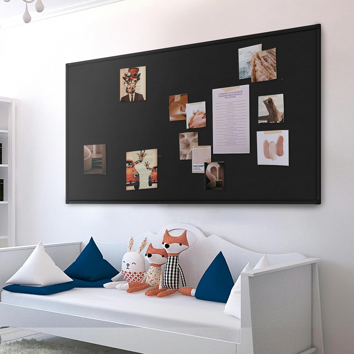 INNOVART Extra Large Cork Bulletin Board 96"X48" with 40 Push Pins, Corkboard with Black Aluminum Frame, Cork Notice Board Message Board for Wall, Wall Mount Framed Pin Board for Home, Office, School