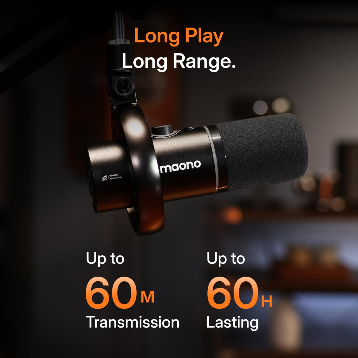 MAONO PD200W Hybrid Wireless Podcast Equipment Bundle for 2, XLR USB Dynamic Microphone Kit with 2 Desktop Stand, Software, Noise Cancellation, for Co-hosted podcast, Vocal Recording, Content Creation