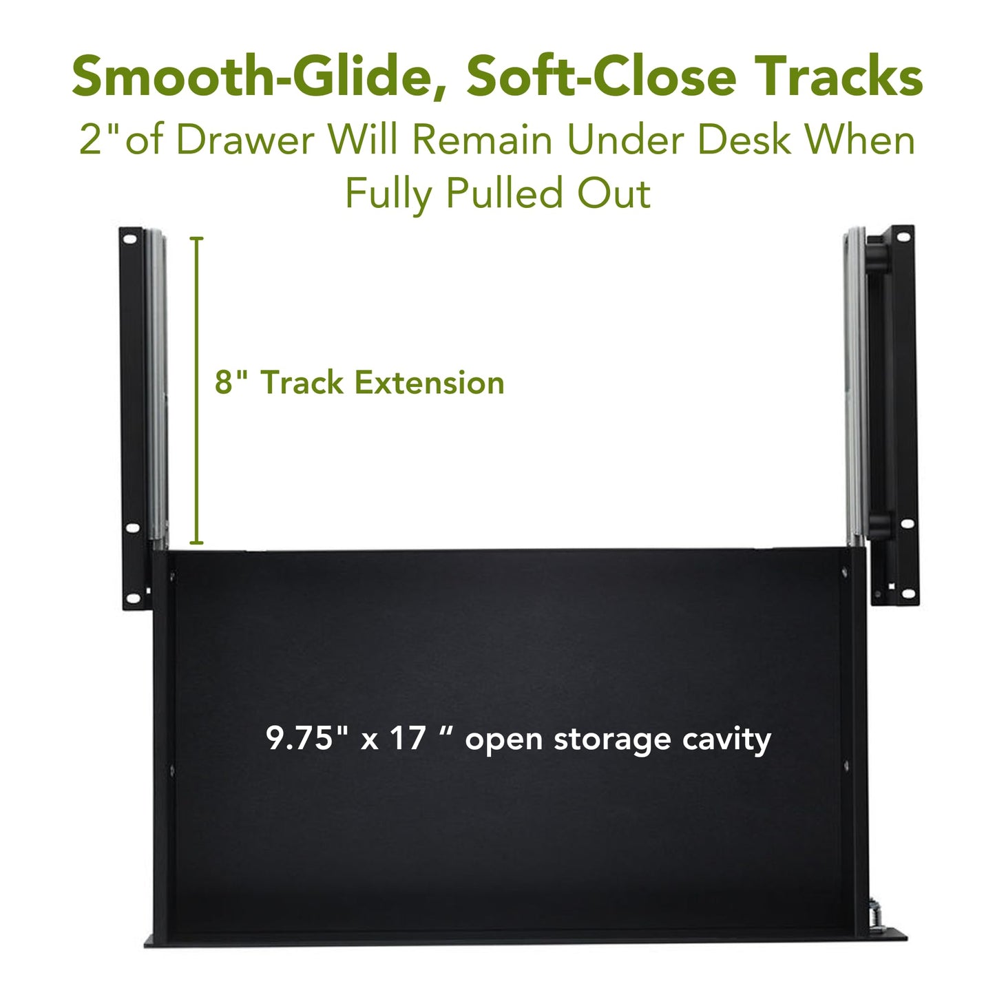 PERFECT POSTURE Max Under Desk Storage Drawer – Large Desk Drawer with Lock for Regular & Sit-Stand Standing Desks, Black (19.3" x 10")