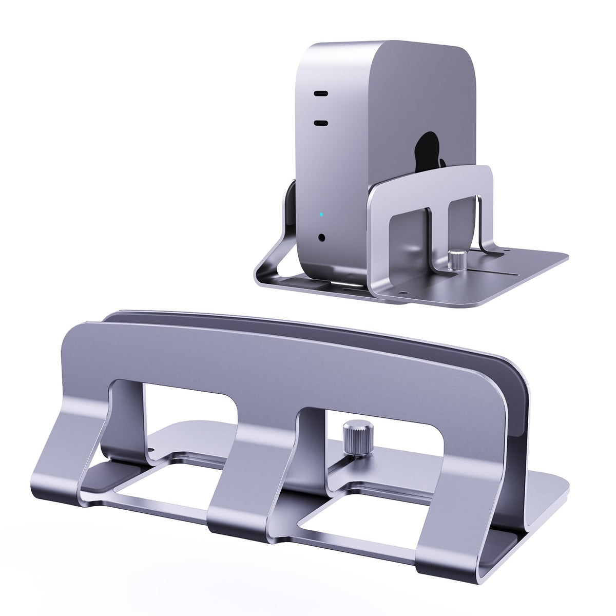 SENZANS Laptop Stand for Desk, Vertical Laptop Riser Holder Compatible with MacBook Air/Pro, Metal Computer Laptop Stand for Office Home, Fits Mac mini Tablets MacBook Dell HP Up to 17", Silver