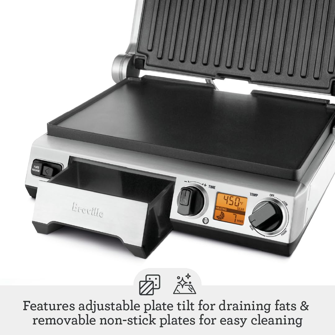 Breville BGR820XL Smart Grill, Brushed Stainless Steel