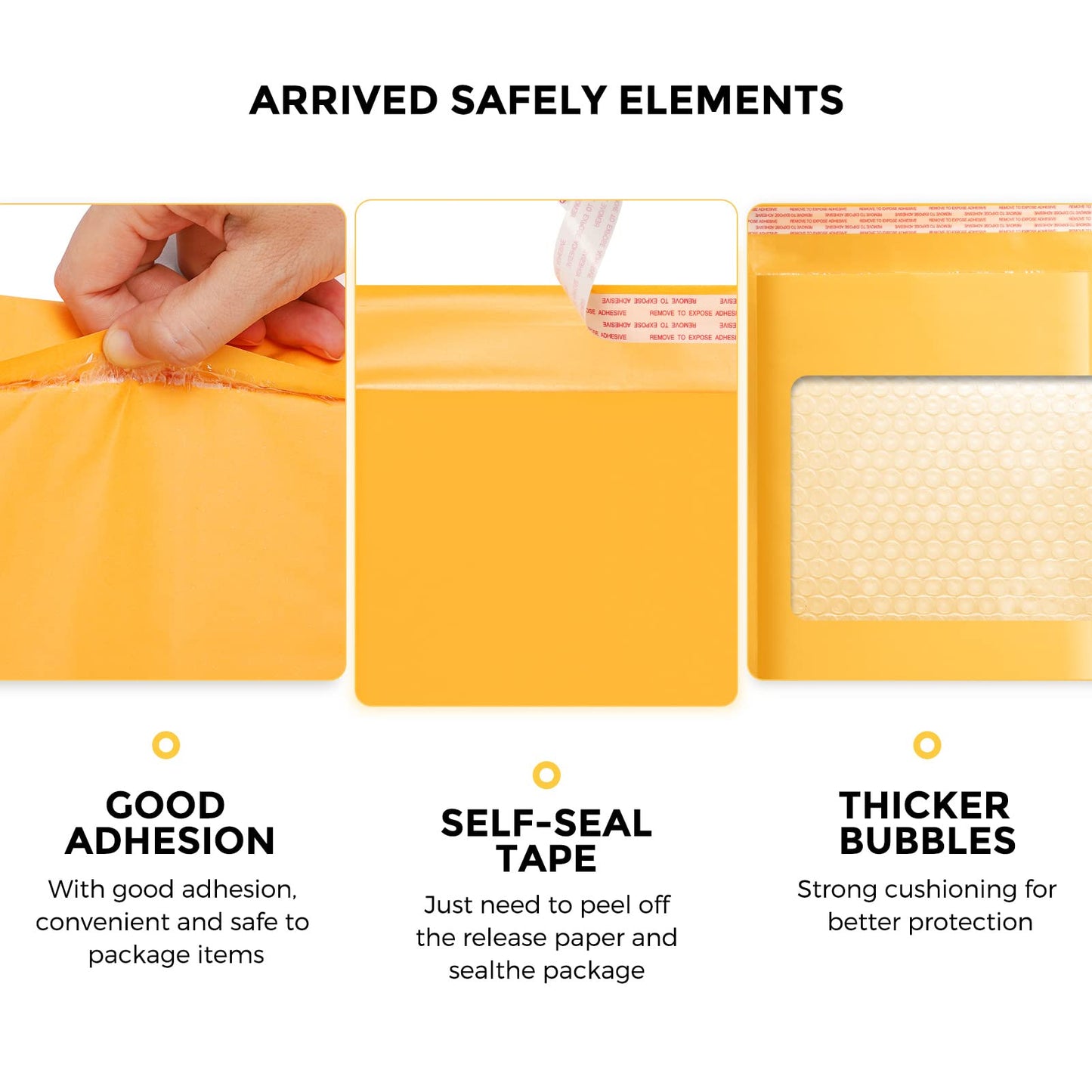 Fuxury Kraft Bubble Mailers 8.5x12 Inch 25 Pack, Strong Adhesion Padded Envelopes #2,Self Seal Bubble Envelopes, Padded Mailers,Book Mailer Packaging for Small Business,Yellow