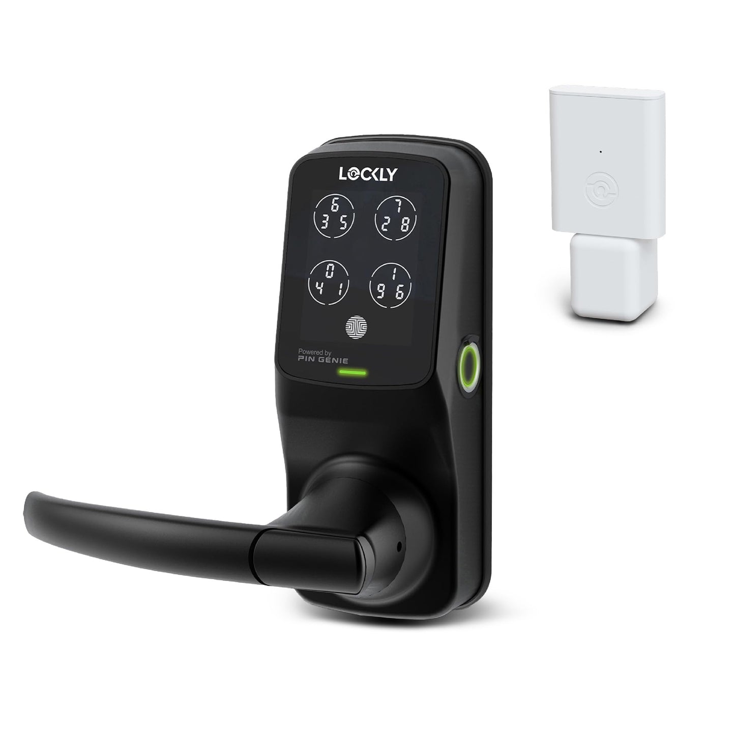 Lockly Secure Pro Smart Lock Wi-Fi, Keyless Entry Digital Keypad Door Lock, 3D Biometric Fingerprint Sensor Front Door Lock with Handle, Voice Control & Auto Lock - Latch Edition