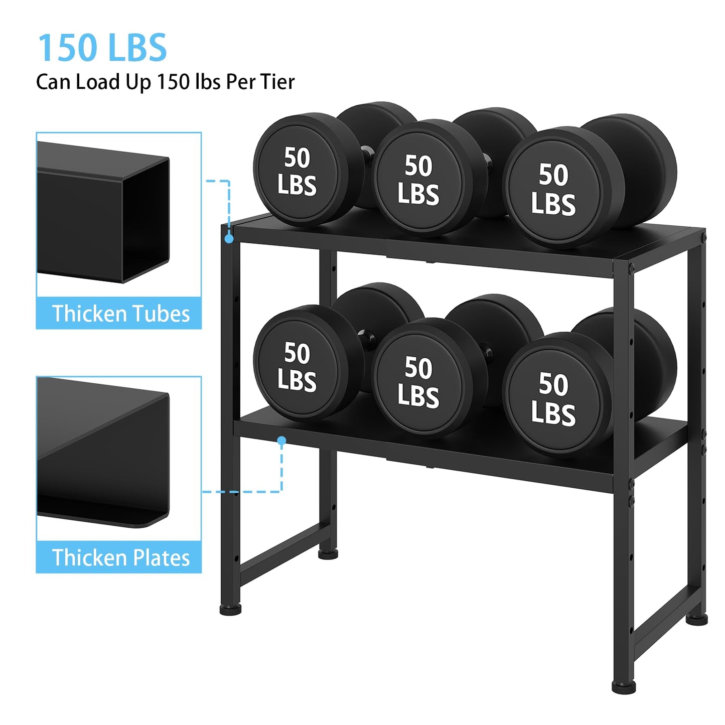 2-Tier Expandable Metal Storage Shelves,150LBS Heavy Duty Shelving Units and Storage For Small Appliance,Adjustable Pots and Pans Organizer Rack Shelf For Kitchen Under Cabinet Pantry Warehouse Garage