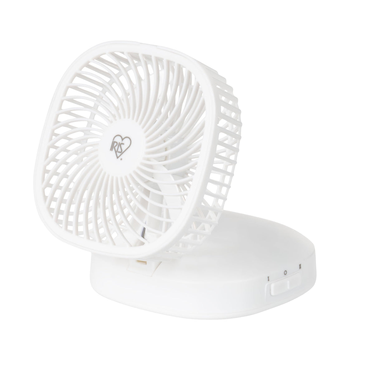 IRIS USA 5" Battery Operated Small Fan, 2 Speeds, D-Battery Powered, Compact Foldable Personal Fan, Portable Travel Mini Desk Fan, Home Office Bedside Picnic Camping Outdoor Use