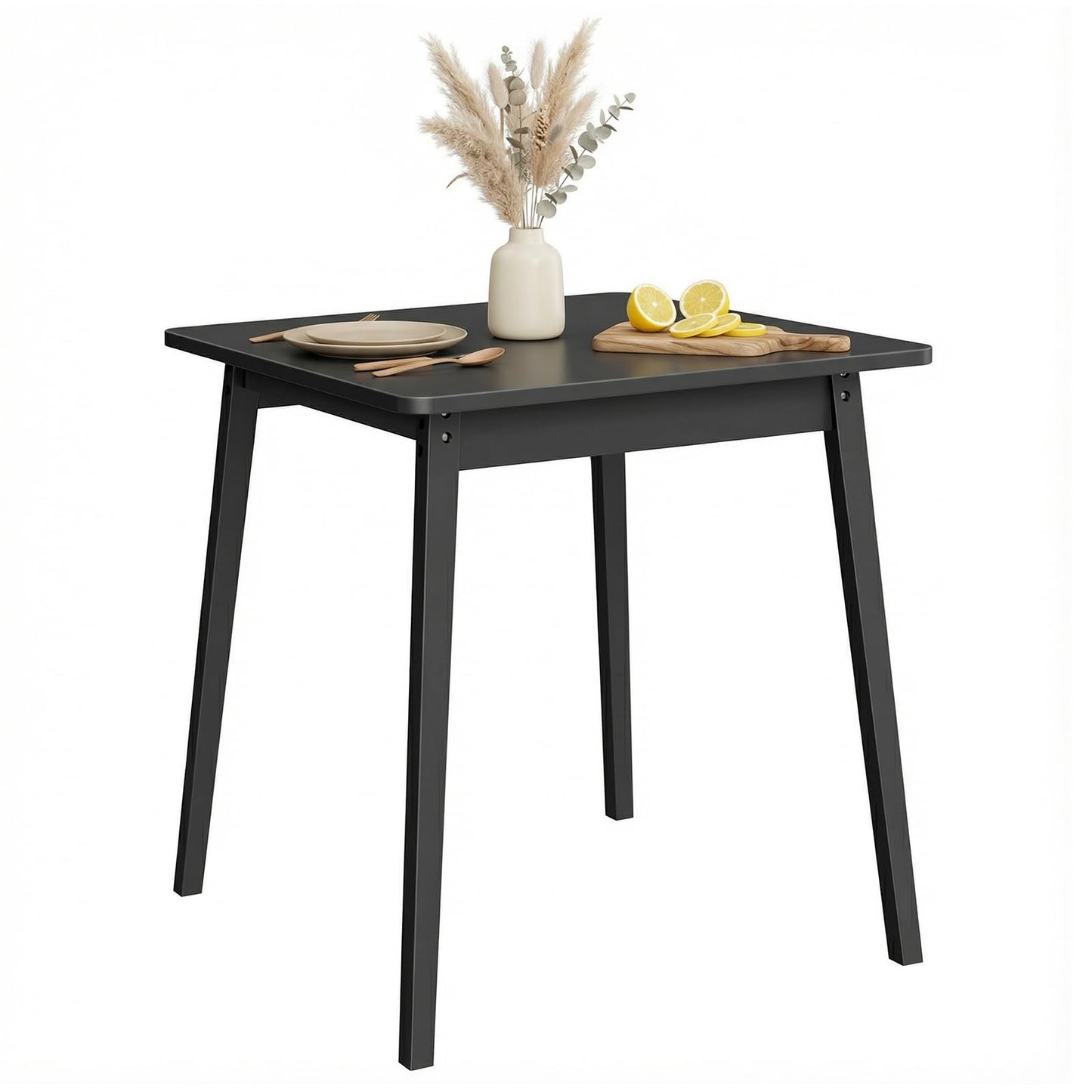 HOOBRO Bamboo Dining Table, Square Dining Table for 2, 27.6" Kitchen Table for Small Space, Writing Table, Easy to Assemble, for Dining Room, Living Room, Office, Kitchen, Apartment, Black BK70CZ01G1