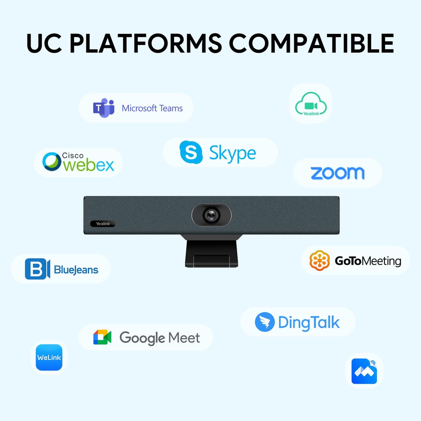 Yealink UVC34 4K Conference Room Camera System 10 Microphone 8 MP All-in-One Video Conferencing System AI Auto Framing 120° Field of View Microsoft Teams Certified Webcam Zoom Rooms USB-A
