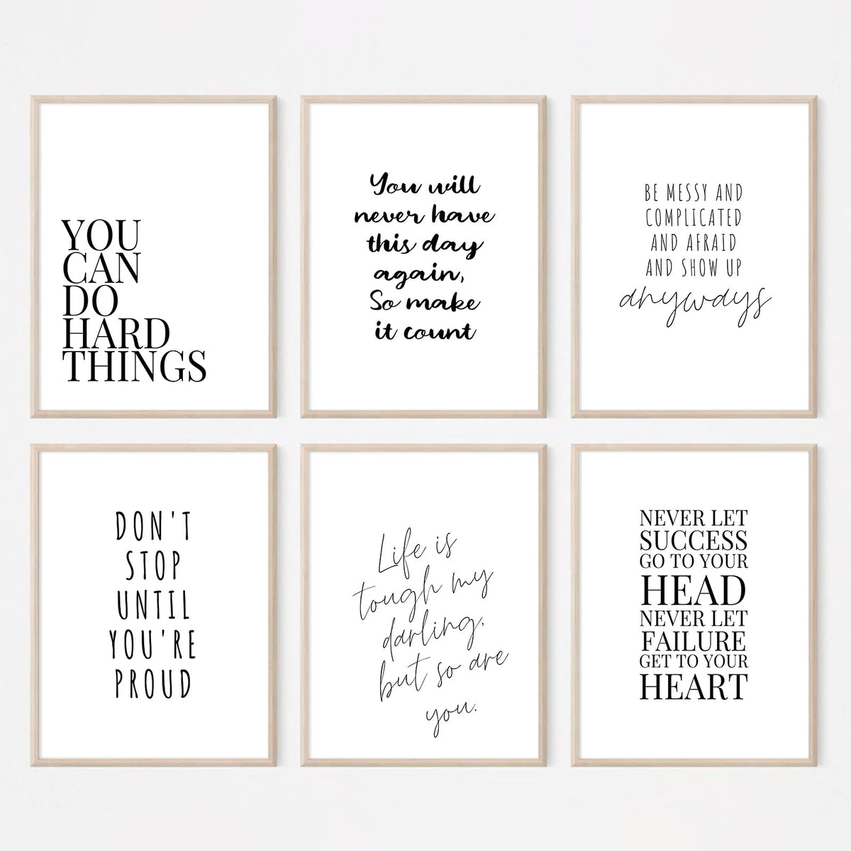 Office Inspirational Wall Art Decor Motivational Quotes Canvas Wall Art Positive Classroom Posters Pictures Office Inspirational Work Artwork for Women Home Bedroom 8x10 Inch Unframed Set of 6