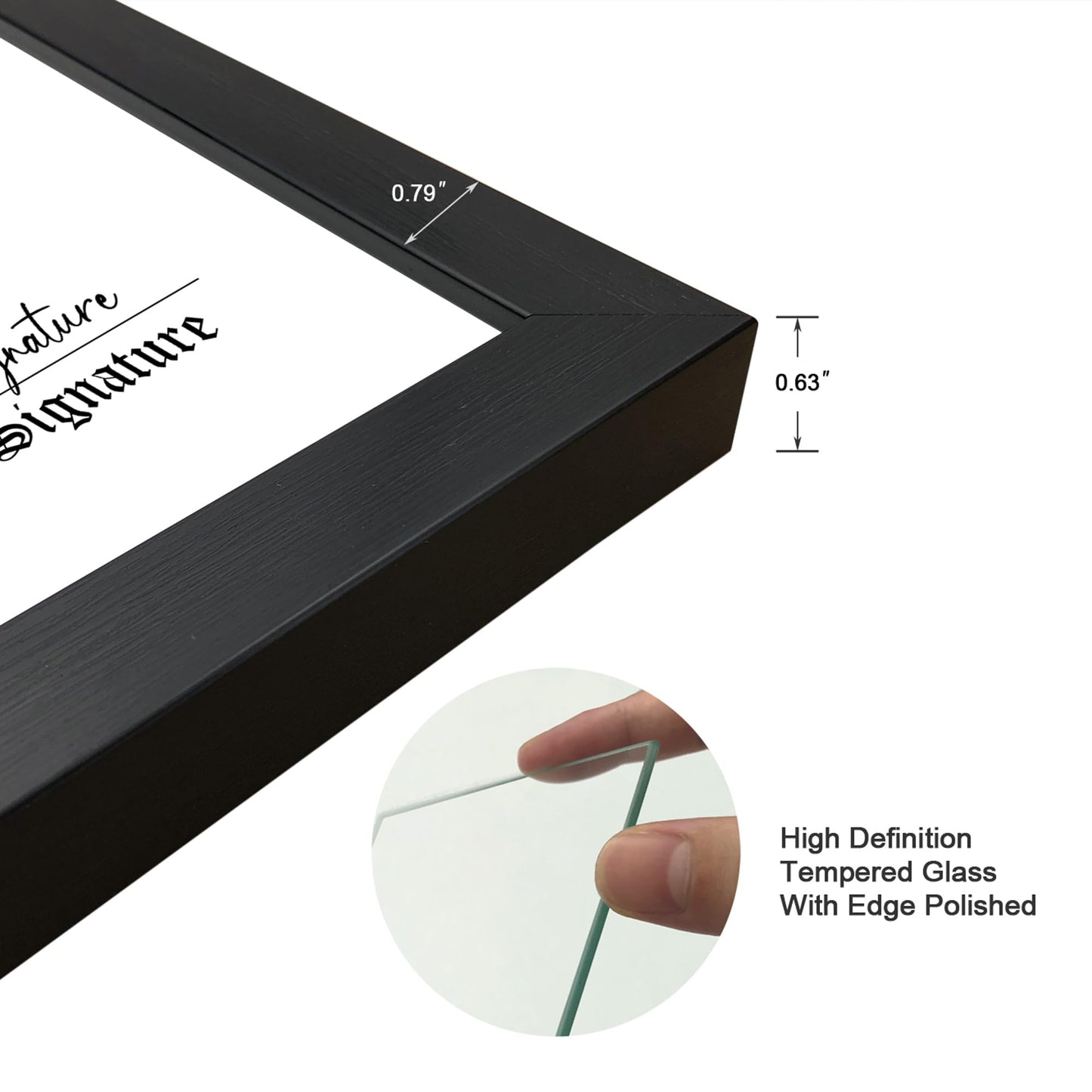 DEKWINN 8.5x11 Diploma Frame Certificate Document Frame Set of 3 with High Definition Glass,Picture Frame for Wall and Tabletop Display in Black