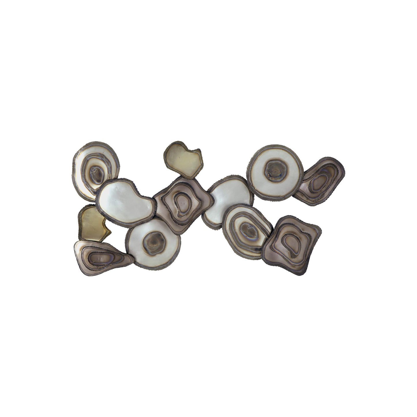Signature Design by Ashley Worthman Contemporary Metal Abstract Wall Decor 40 x 20 Inches, Dark Brown & Light Gray