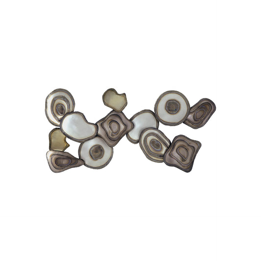 Signature Design by Ashley Worthman Contemporary Metal Abstract Wall Decor 40 x 20 Inches, Dark Brown & Light Gray