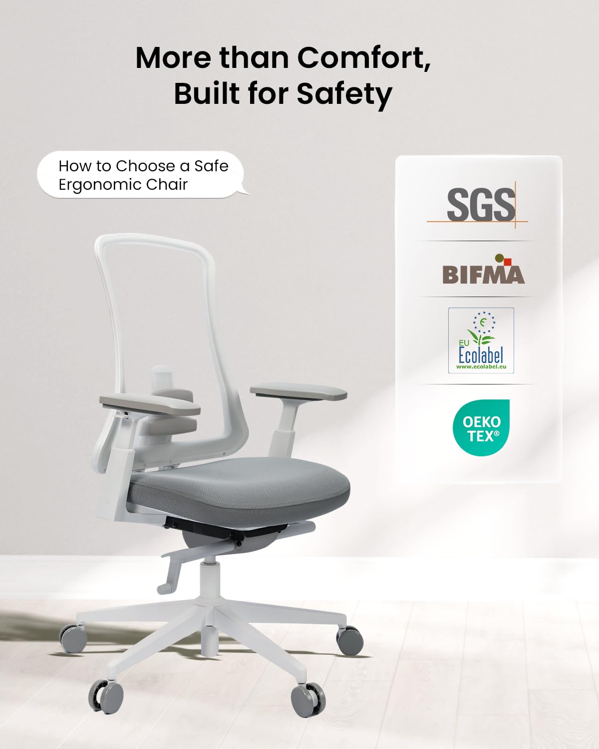 ProtoArc Ergonomic Office Chair - Flexer Pro Mesh Desk Chair with Lumbar Support for Women, Slide Seat & 4D Armrests, Tilt Lock | Stylish & Comfortable for Home Office, Computer Work - White