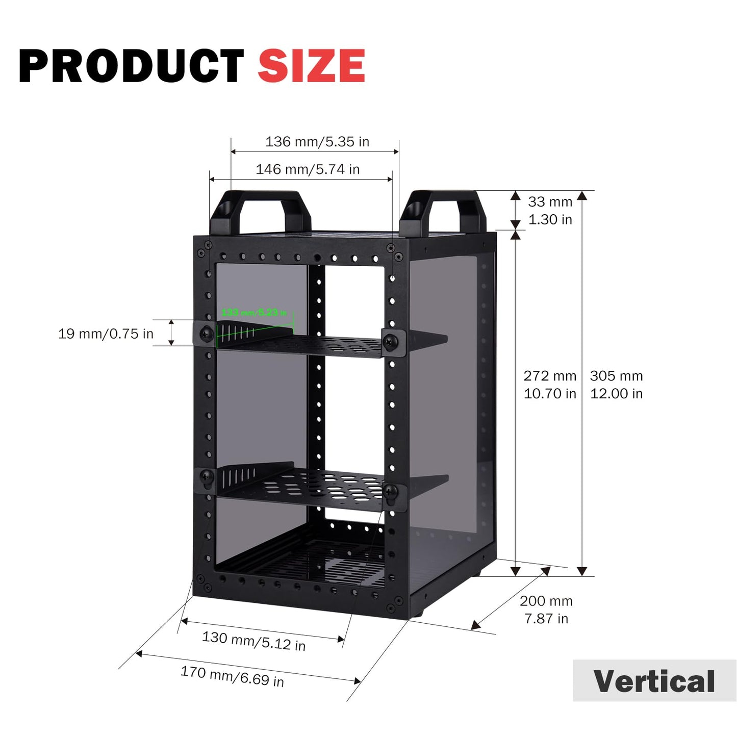 GeeekPi DeskPi RackMate TT Mini Server Cabinet for Mini PC, Network, Servers, Audio, and Video Equipment