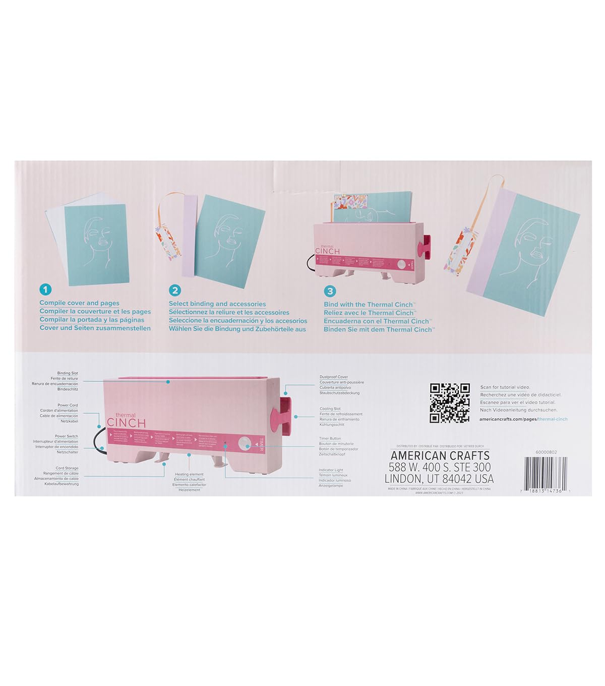 We R Memory Keepers Thermal Cinch Binding Machine Pink 12 Inch, Includes Thermal Book Binding Machine, Book Spines, and Clips, Create DIY Journals, Notebooks, Scrapbooks, Photo Books, and Documents