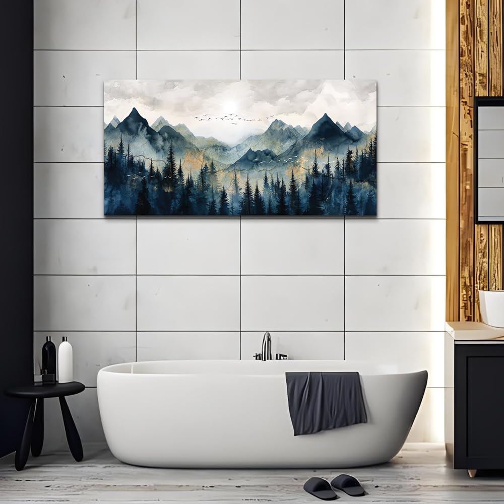 ERQINHUA Canvas Wall Art For Bedroom Wall Decorations For Living Room Modern Office Wall Decor Abstract Watercolour Painting Mountain Landscape Pictures Printed Artwork Home Decor 20"X40"