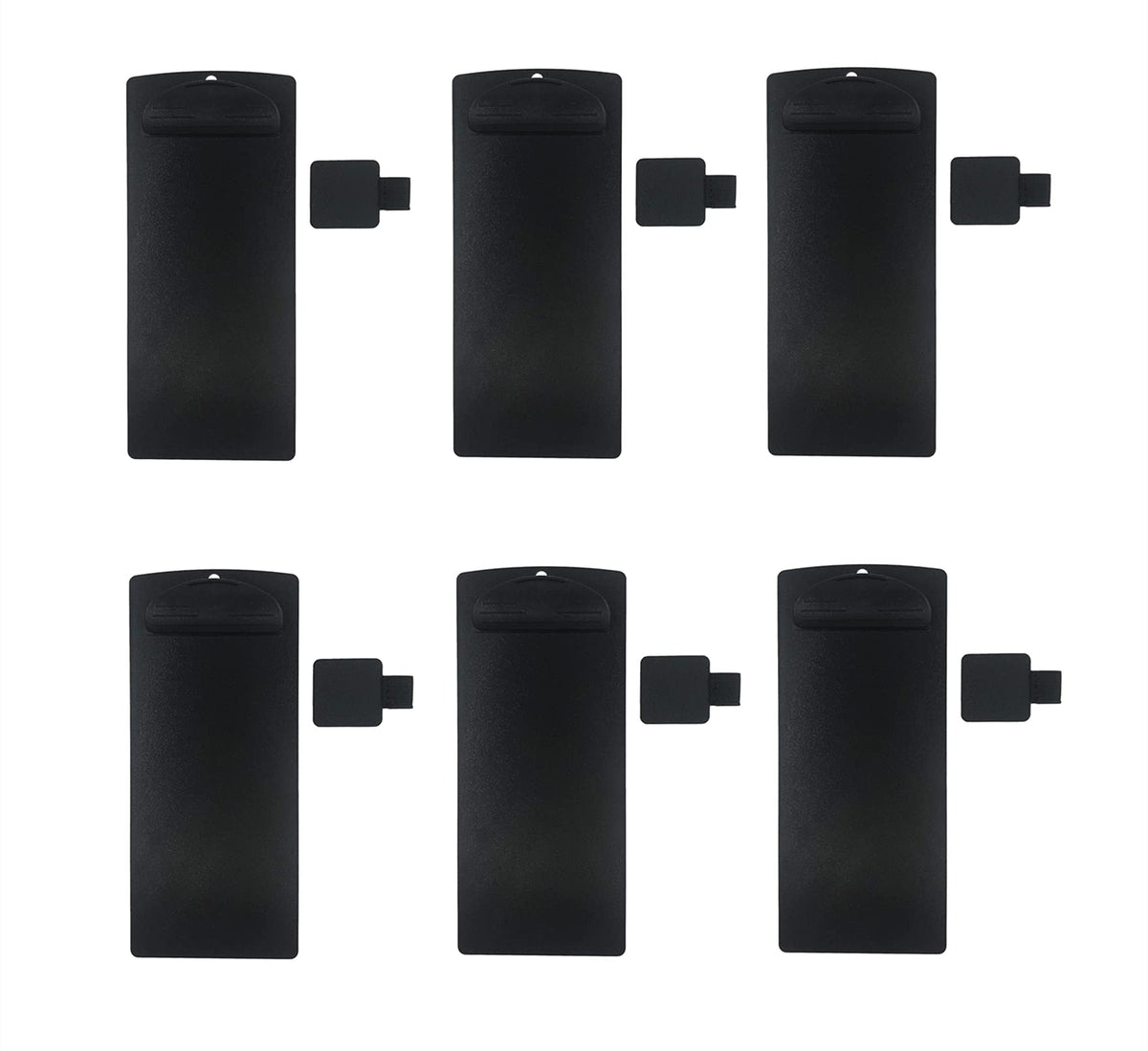 Vinseen Plastic Clipboard and Pen Loop Set, for Memo, Menu, Credit Card Receipt, Black, 4x9in, 6-Pack