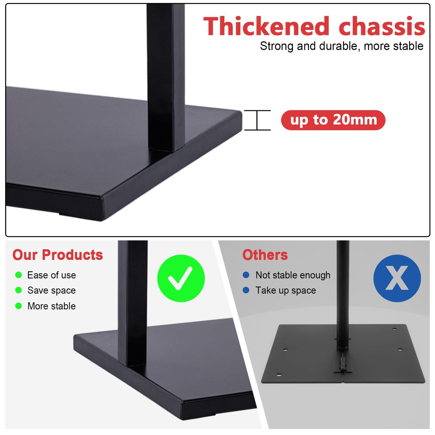 DISPLAYSWORKER Sign holder floor stand, heavy Duty Pedestal poster banner stand for display,22×28 inch slide-in double sided poster sign holder floor standing for board Display (Black, 22×28)