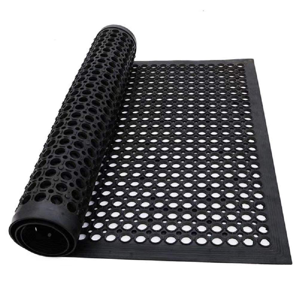 3x5FT Rubber Floor Mat Commercial Anti Fatigue Rubber Drainage Mat New Non Slip Bar Floor Mat Door Mats for Deck,Pool,Restroom,Bathroom,Kitchen,Wet Areas