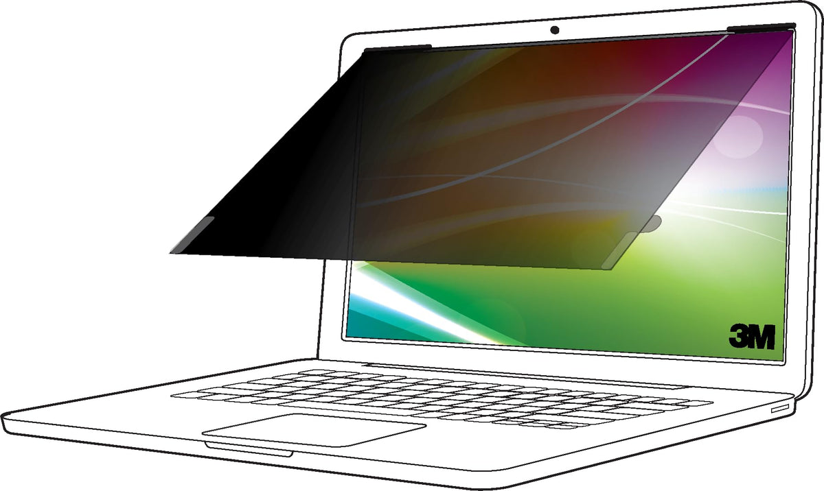 3M Bright Screen Privacy Filter for 14in Laptop, 16:10, BP140W1B, Plastic