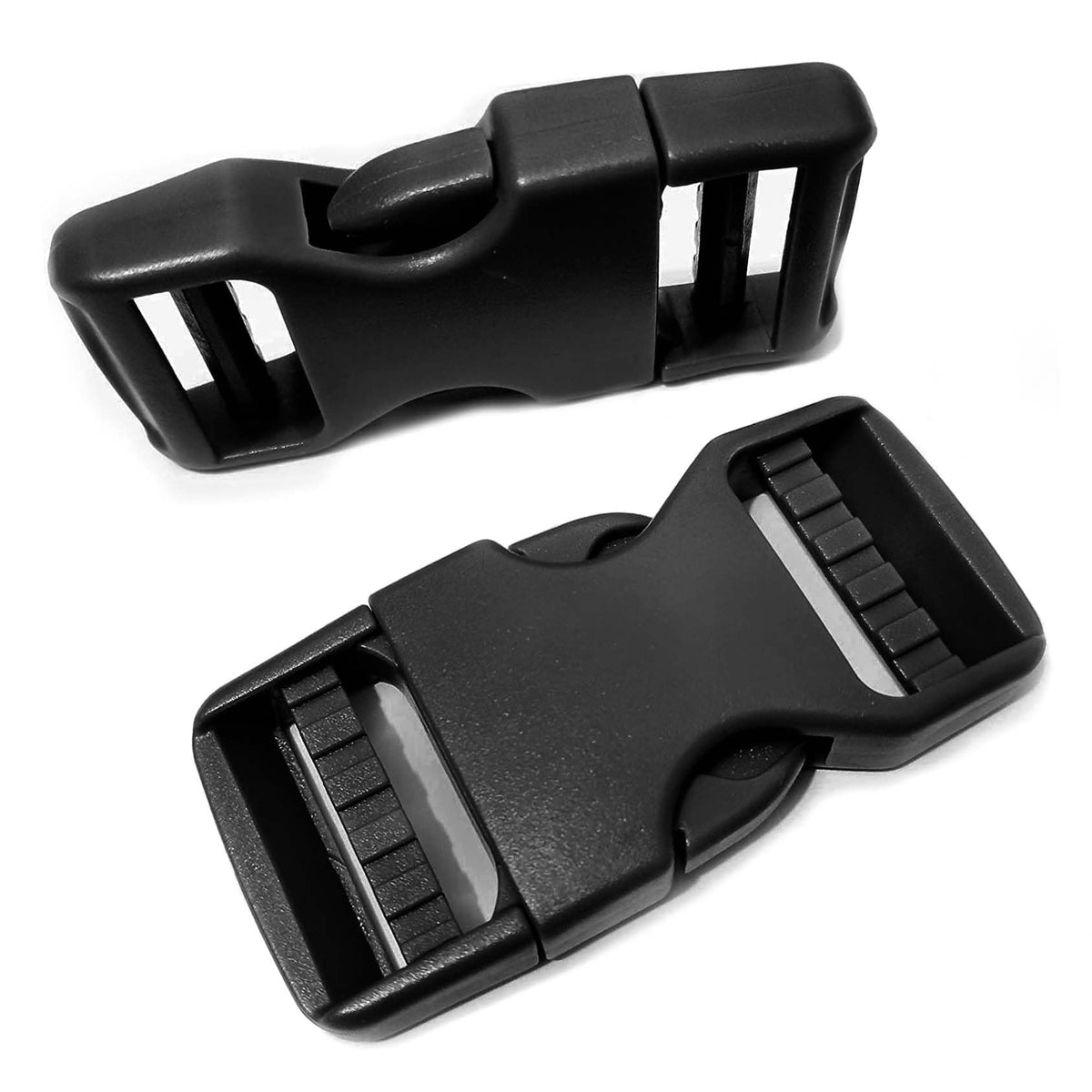 Buckle 1" Wide Inside, Quick Side Release Buckle for 1 inch/25mm Webbing Straps, Heavy Duty Plastic Buckles Dual Adjustable No Sewing Clips for Boat Cover Luggage Strap Pet Collar Backpack Replacement