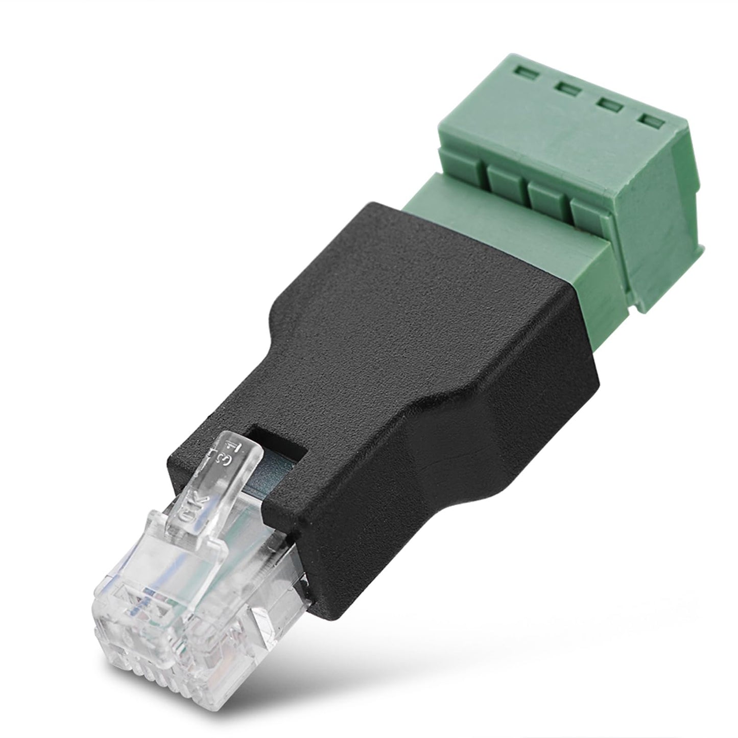 Zerone RJ11 to Screw Terminal Adapter, 6P4C Male to 4 Pin Block Connector for Modem with Anti-Interference EIA/TIA 568B Standard Structured Cabling, 3 Pack