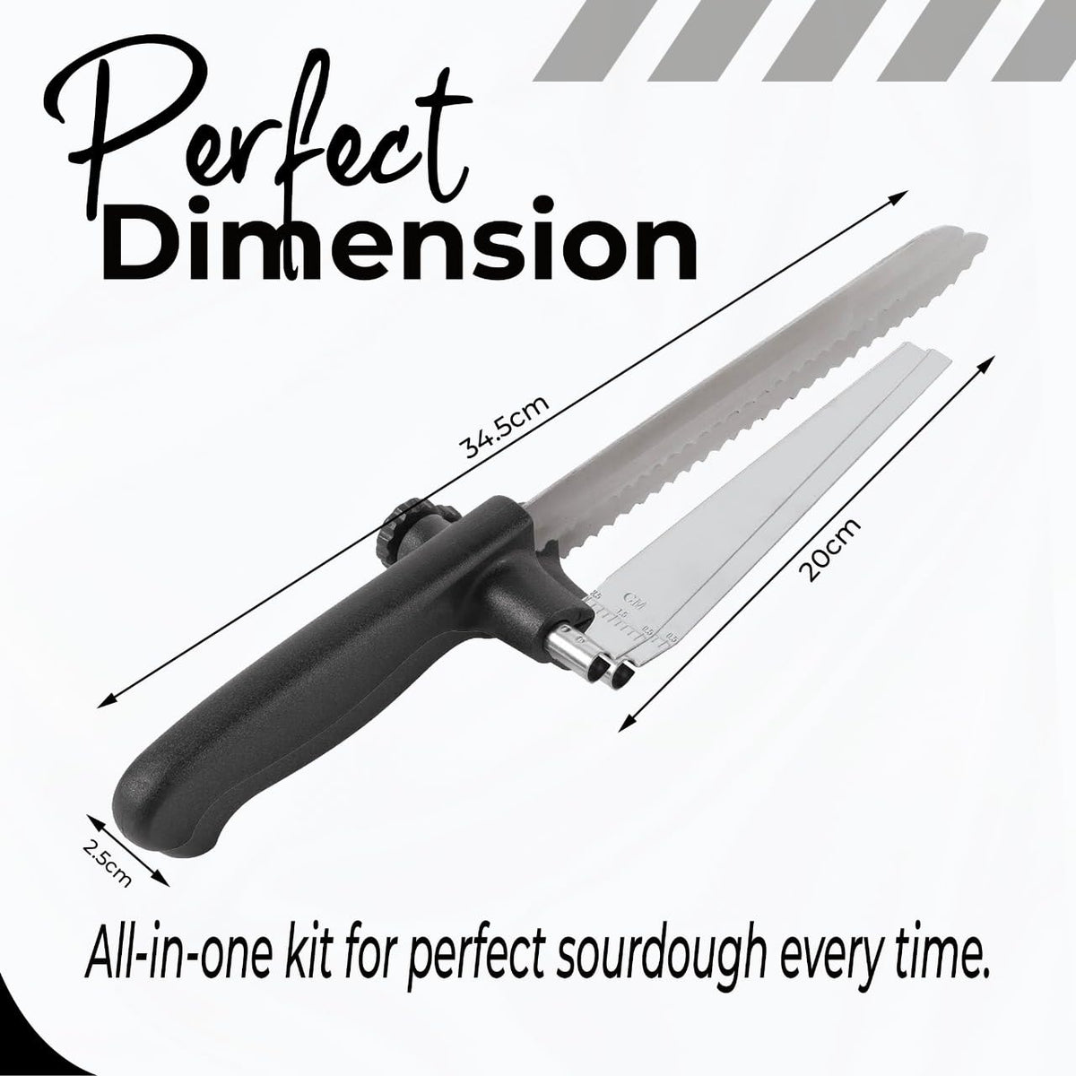 accuStation Bread Slicer for Homemade Bread, Sourdough Baking Supplies, Cake Knife, Sour Dough tools, Lame, Scoring Tool, Serrated Knives, Accessories for Sourdough Rounds, Adjustable Slicing Guide.