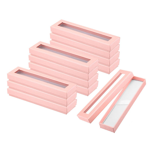 PATIKIL Pen Gift Box, 12 Pack Empty Pen Case Cardboard Case with Clear Window Pen Presentation Display Box for Pencil Ballpoint Jewelry Business Office, Pink
