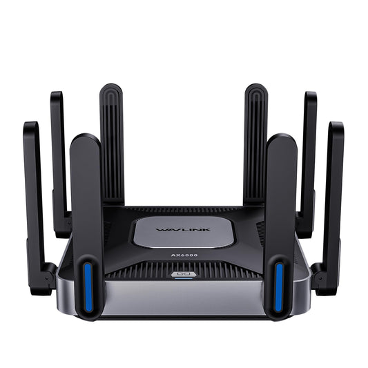 WAVLINK AX6000 WiFi 6 Router Dual Band, 2.5 Gbps WAN/LAN Port, Covers up to 2,150 Sq. ft and 256 Devices, 8x5dBi Antennas, AI QoE, WPA3 & VPN Security for Home/Office, MU-MIMO, Beamforming