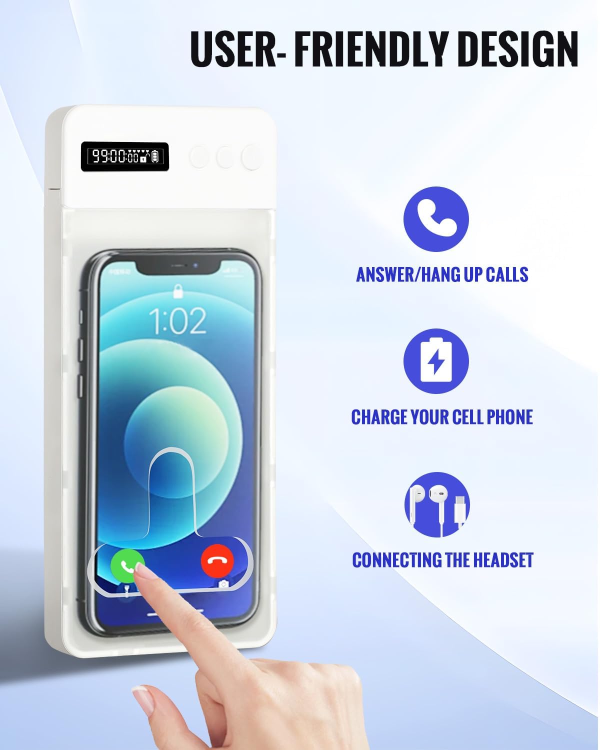 Fullware Portable Phone Lock Box with Timer 99 Hours for iPhone & Android, for College Students, Fitness, ADHD, Self-Control, 60 Days Battery, Focus, Gifts for Student Graduation, College Essentials
