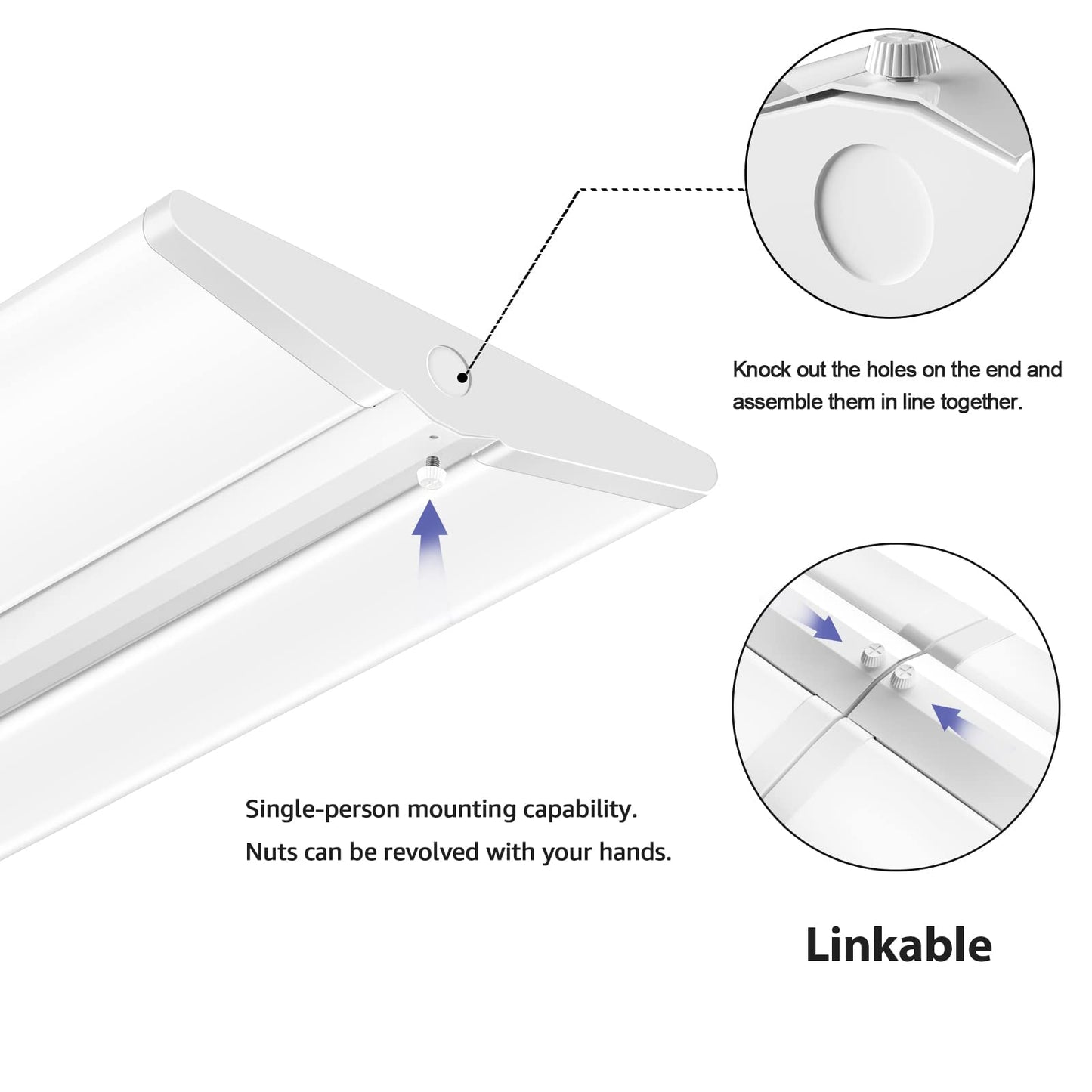AntLux 72W 4FT LED Wraparound Office Light, Ultra Slim LED Garage Shop Lights Flush Mount, 8000 Lumens, 4000K, No Glare, 4 Foot Wrap Puff Ceiling Lighting Fixture, Fluorescent Tube Replacement, 4 Pack