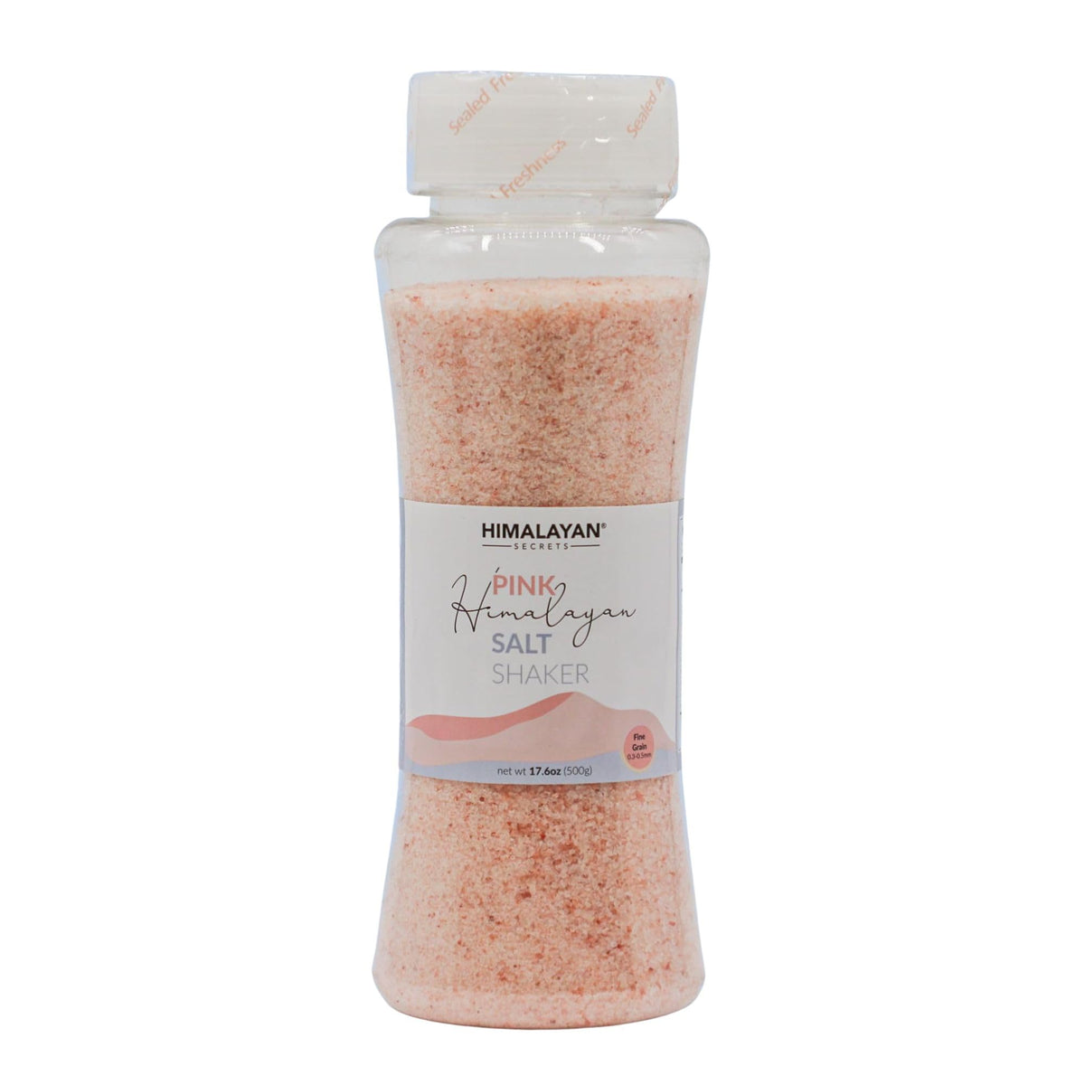 Himalayan Secrets Natural Pink Salt - Cooking Salt, Fine Grain Gourmet Salt, Kosher Certified, Pure Flavor, Healthy, No Additives, Rich in Minerals, Easy Sprinkle Butterfly Top (17.6 oz Shaker)
