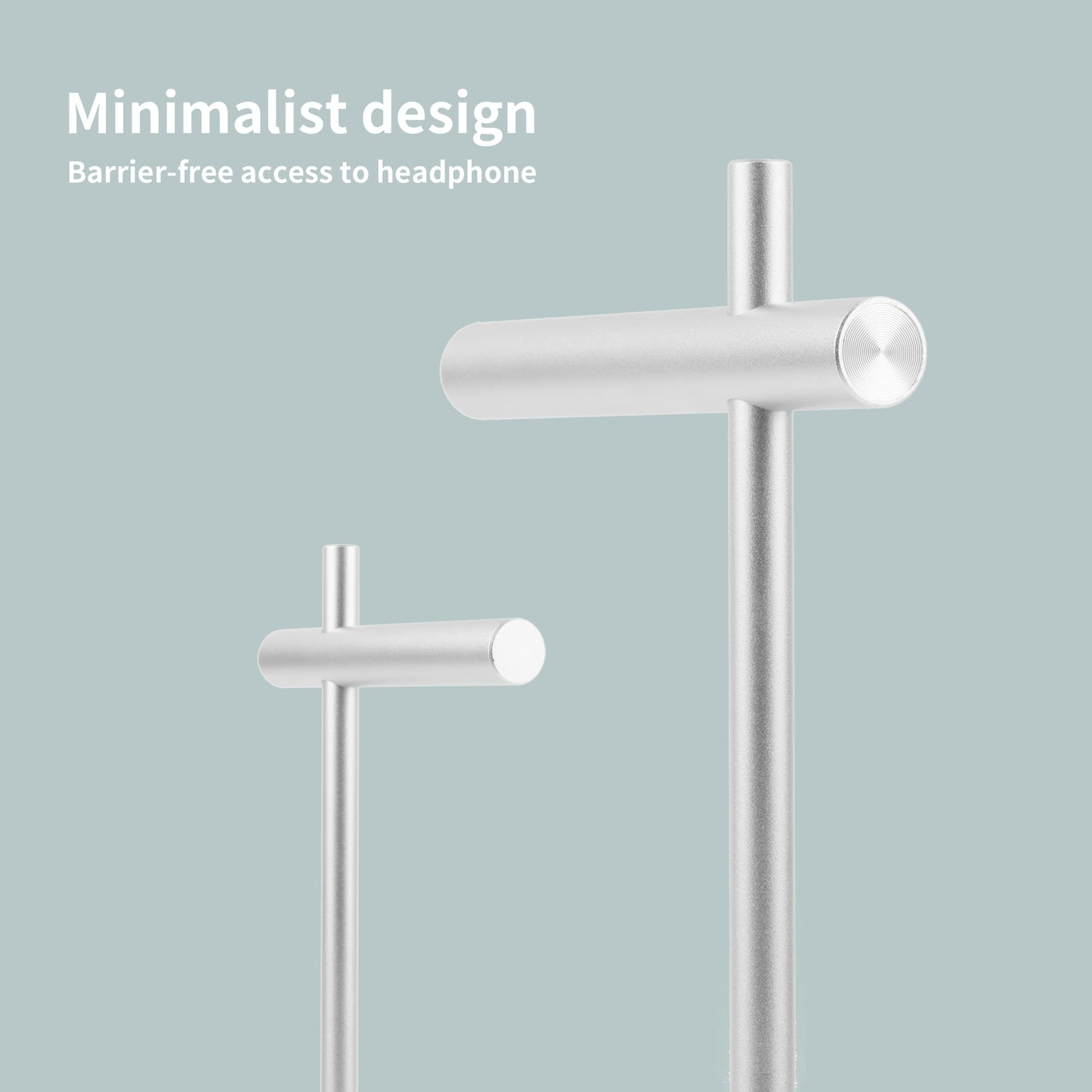 LinNature Aluminum Alloy Headphone Stand for Desk with Non-Slip Base - Universal Headset Stand Compatible with Over-Ear, On-Ear and Neckband Headphones (Silver)