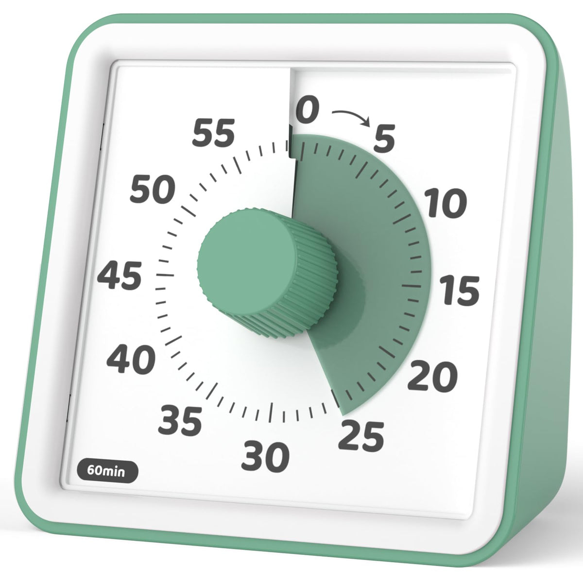 LIORQUE Visual Timer for Kids, 60-Minute Countdown Timers for Classroom Office Kitchen with Silent Operation, Kids Timer for Teaching (Batteries Included)