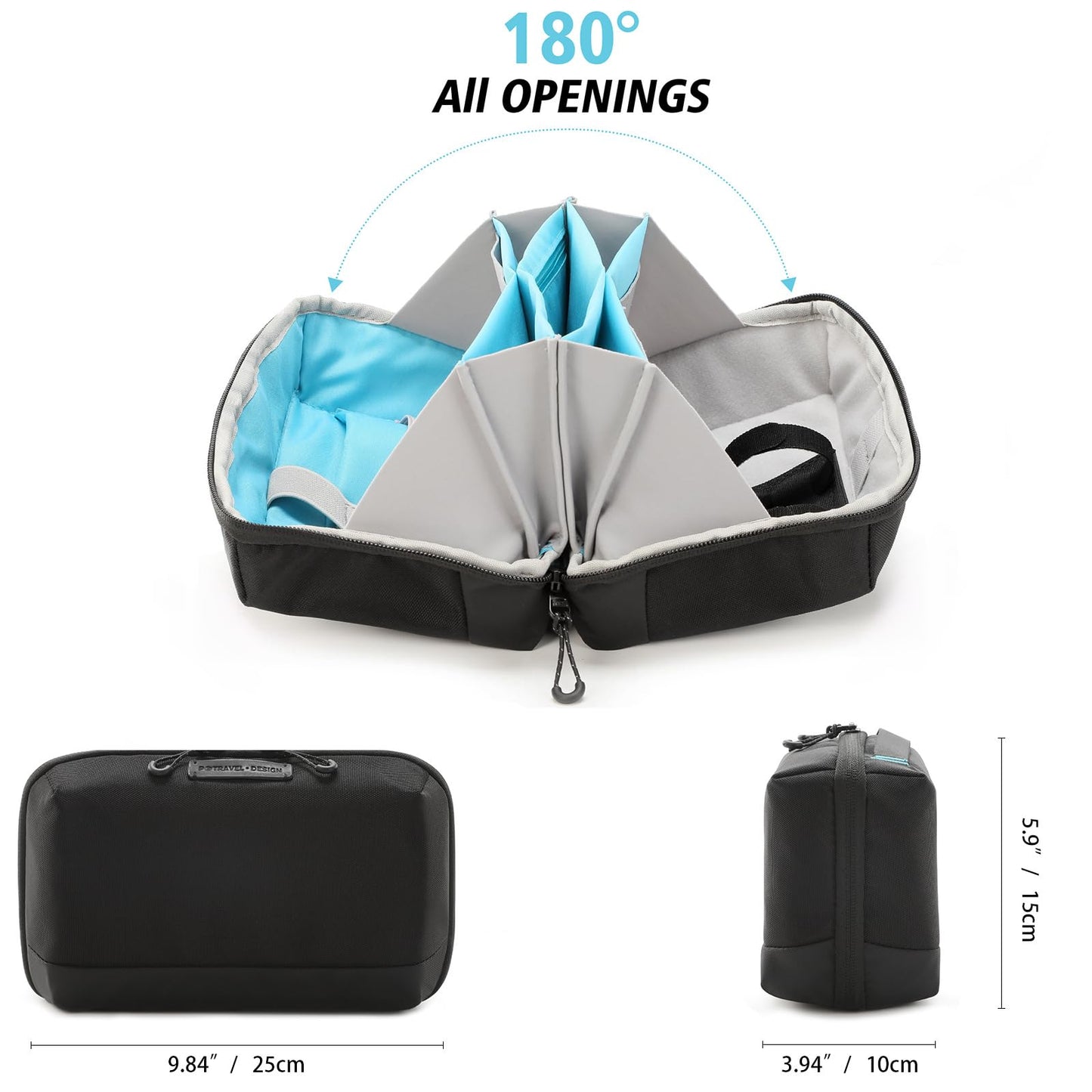 VanFn Electronics Travel Organizer Storage Bag, Travel Accessory Handle Bag, Gadgets Pouch, USB Cable, Travel Friendly Electronics Organizer P.Travel Series