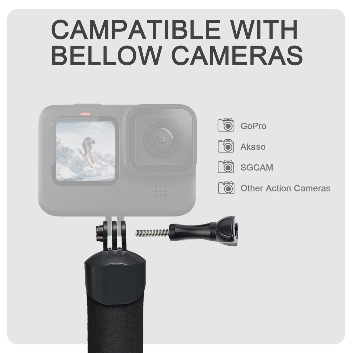 FitStill Waterproof Monopod Floating Hand Grip for Go Pro Hero 13/12/11/10/9/8/7/6/5/4/3 Session DJI Osmo and Other Action Cameras.Snorkeling Underwater Diving Pole Stick
