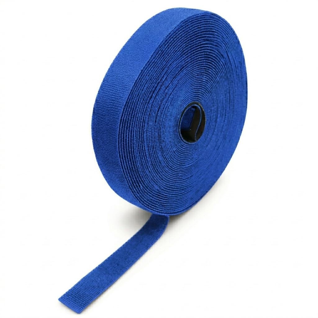 10 Self-gripping Rolls Designed for IDF, Server Racks & Data Centers | Structured Cabling | Cable Wrap for Fiber Optic Cable and Tenecom Cable System Installs (Blue)