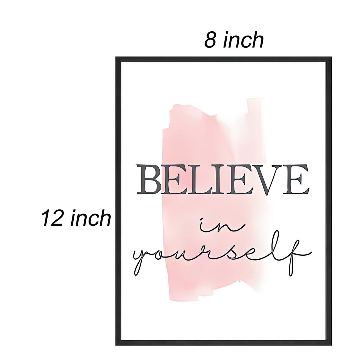 4 pcs Frame Wall Art Stay Positive Make It Happen Motivational Inspirational Quote Pink Canvas Painting Poster Pictures for Teenage Girl Bedroom Decor Office