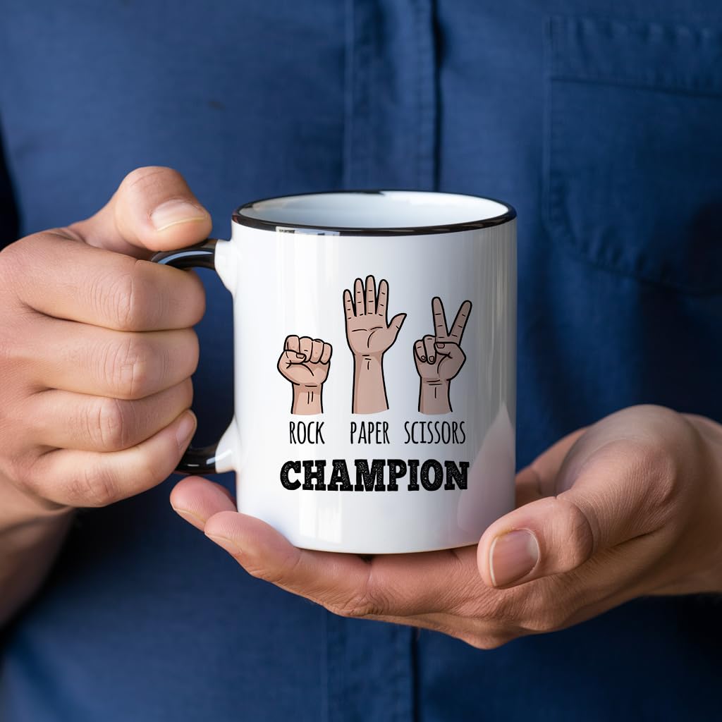 Casitika Rock Paper Scissors Champion 11 oz Mug. Funny Gift for Friends, Family, and Co-workers