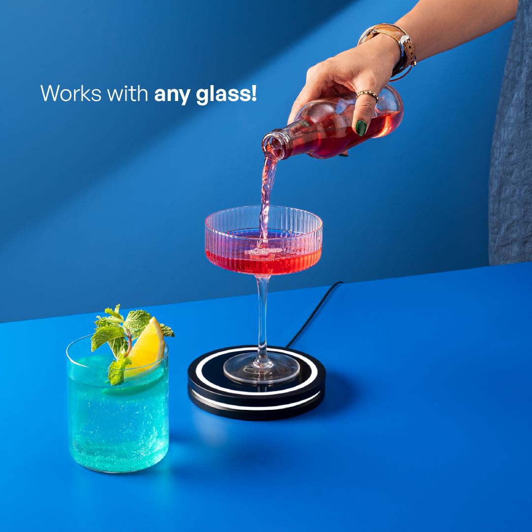 Barsys Smart Coaster 2.0 (Black) – Portable Cocktail Maker & Drink Mixer, App-Enabled Home Bartender Machine with 1000+ Recipes for Cocktails & Mocktails