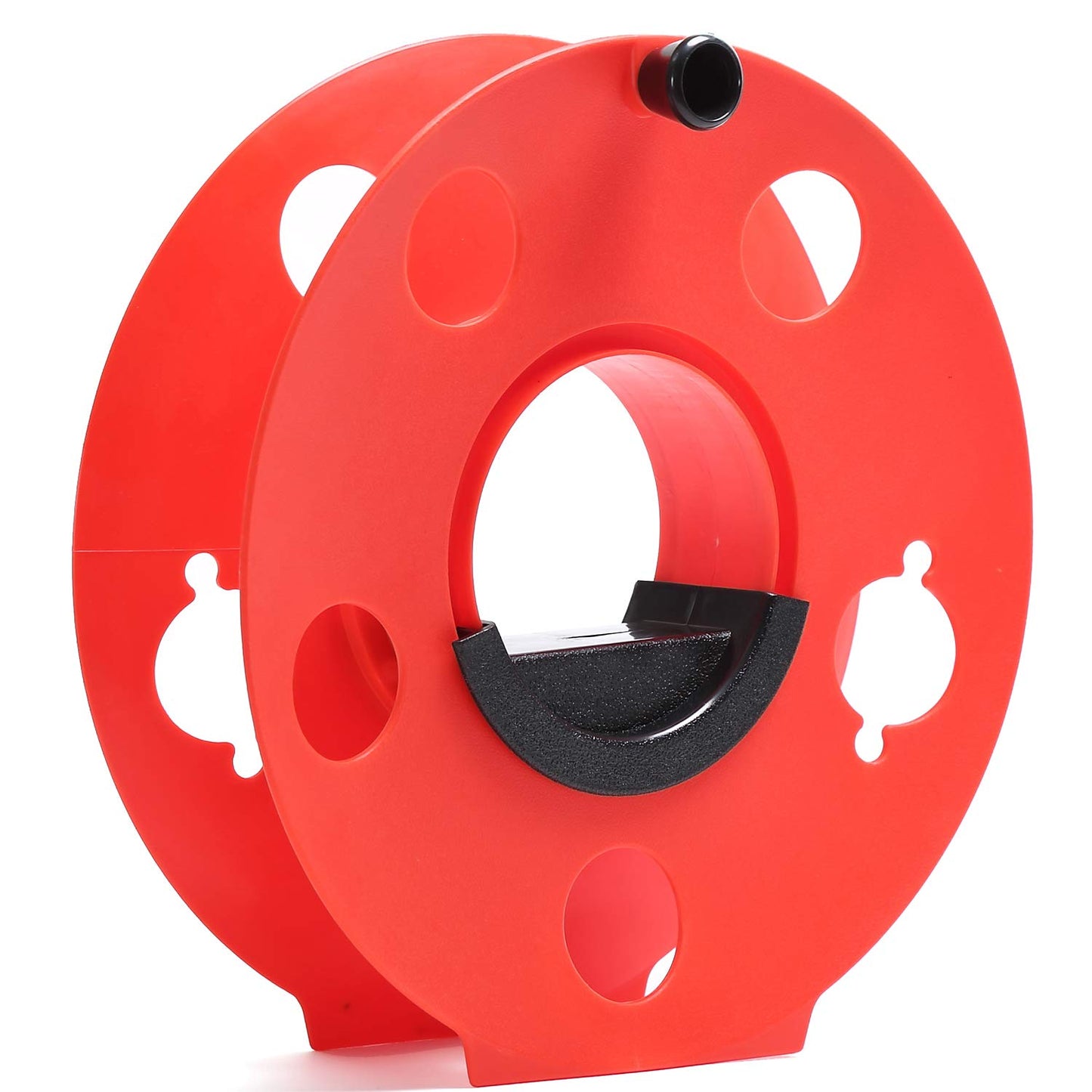 Homeon Wheels Heavy Duty Impact Resistant Plastic Extension Cord Storage Reel With Bag 1 Pack Durable & Safe, Lightweight & Portable, Ideal for Outdoor Projects & DIY Maintenance 100 Feet RED