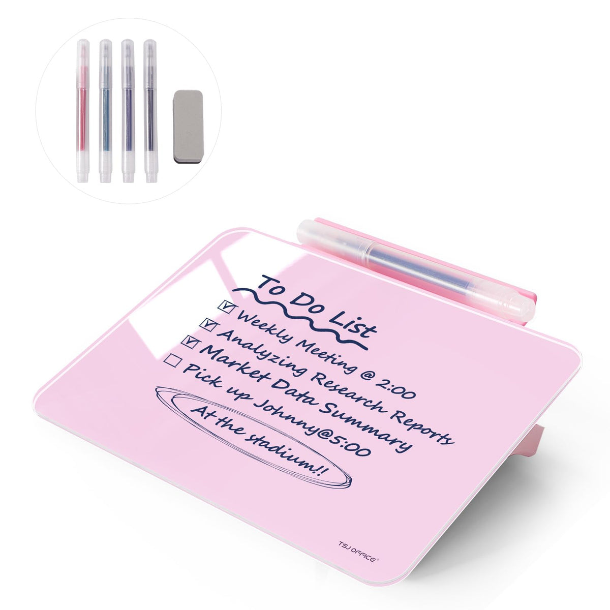 Small Desktop Glass Dry-Erase Whiteboard - 8 X 6 Inches Tabletop Easel Whiteboard with Stand, Desk Board Buddy for Artist, Teacher and Student