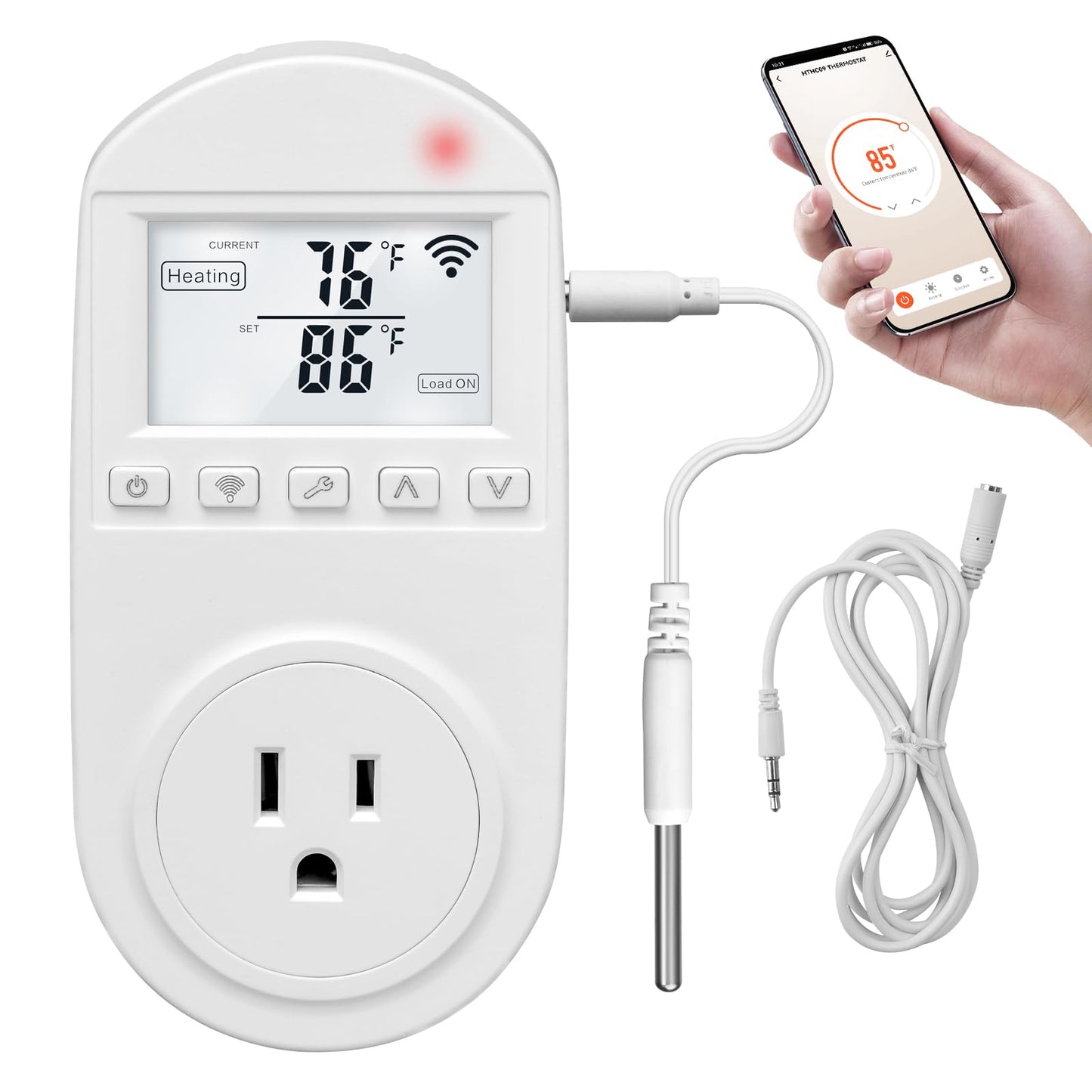 New Generation! Briidea Smart WiFi Temperature Control Outlet Compatible with Alexa Google Assistant, Perfect for Households Greenhouses Reptile Enclosures Incubators, 110V/16A