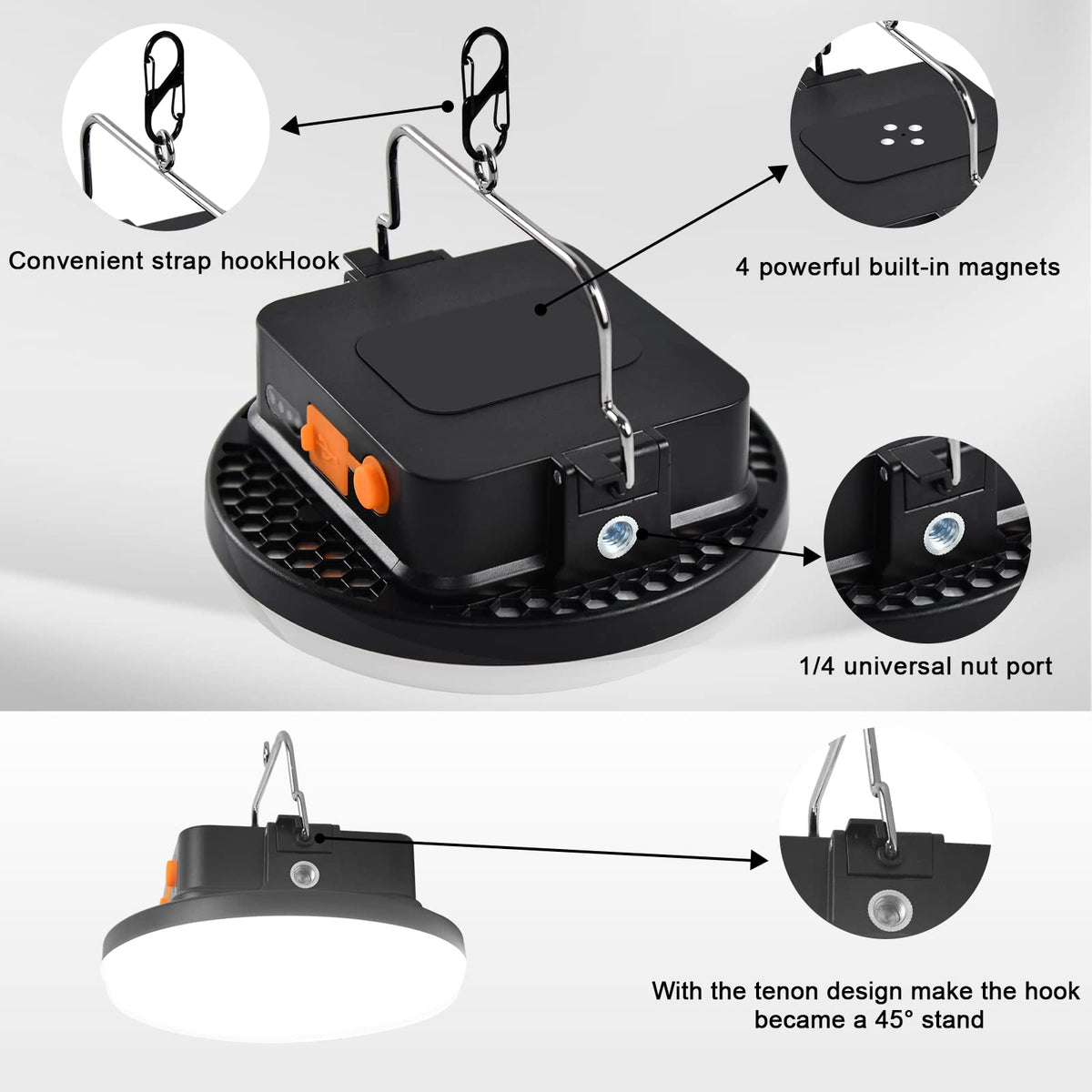 IODOO 10000mAh 30W Rechargeable Camping Light with Remote 3000LM 2700/4000/6500K/RED LED Camping Lantern Portable IP45 Waterproof Tent Lights Power Failur for Parents Christmas Gift