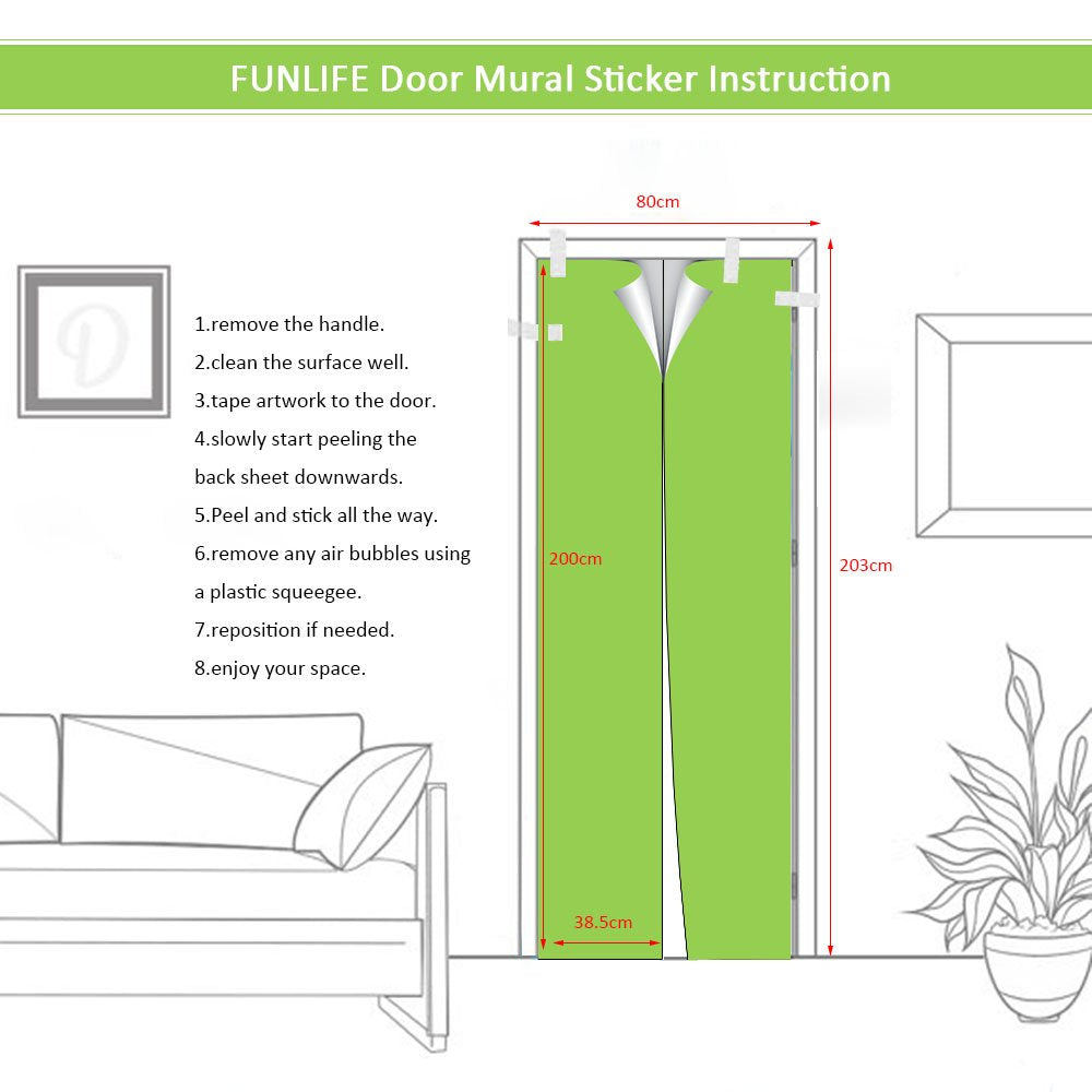 Modern Art Phonebooth 3D Door Sticker, Peel and Stick Vinyl Door Mural Decals for Home Decor, 30.3x78.7(77x200cm), 2 Pcs Set