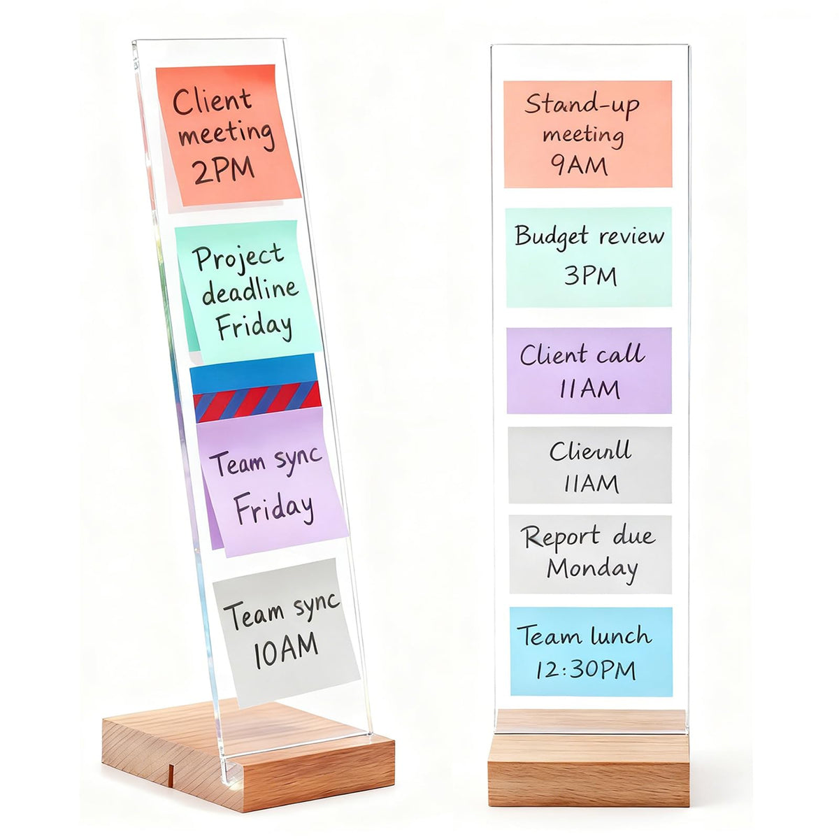 EFINLUKY 2PCS Monitor Memo Board Portable Monitor Sticky Note Holder Computer Screen Message Board Holder Detachable Acrylic Sticky Note Board Messadge Remider
