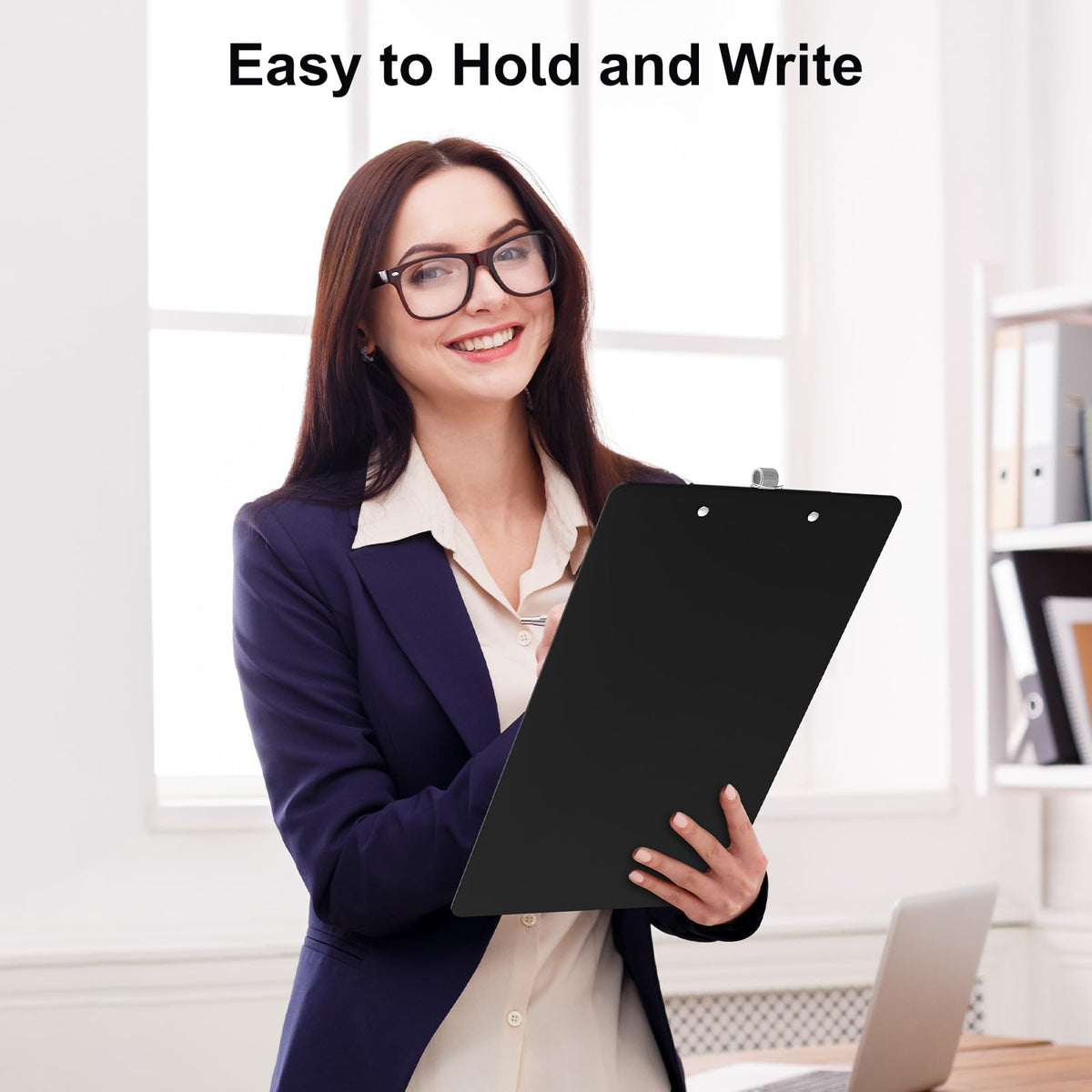 Zoenley Legal Size Clipboard with Pen Holder, Black 8.5 x 14 Plastic Clip Board for Lawyer, Nurse, Business, Size 9 x 15, with Low Profile Clip, Office & School Supplies（2Pack）