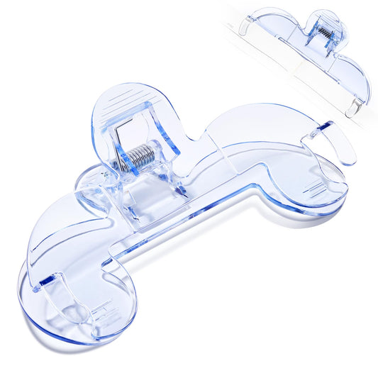 Transparent Book Page Holder for Reading: Large Book Clips to Hold Book Open - Page Holder Clip for Fixing Music Book, Page Marker for Teaching, Cooking (Light Blue)