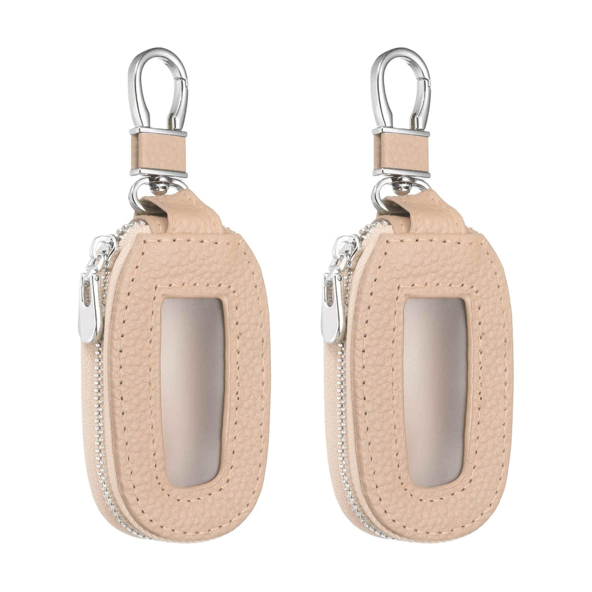 HARFINGTON 2Pcs Universal Premium Car Key Fob Case Genuine Leather Key Fob Protector Cover Smart Key Fob Holder for Remote Key Fob, Pink