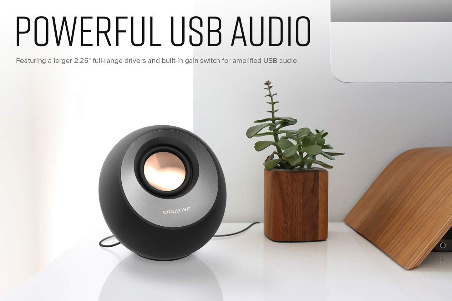 Creative Pebble V3 Minimalistic 2.0 USB-C Desktop Speakers with USB Audio, Clear Dialog Enhancement, Bluetooth 5.0, 8W RMS with 16W Peak Power (Black)